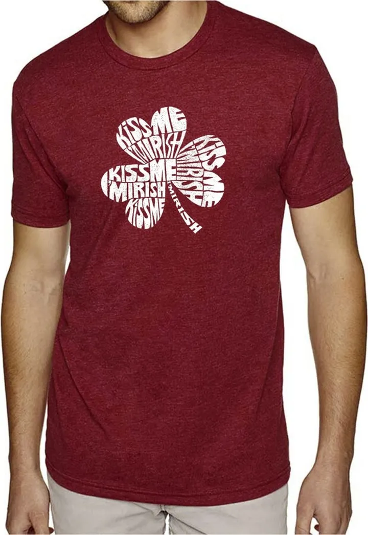 La Pop Art Men's Premium Word Art T-Shirt - Kiss Me I'M Irish
