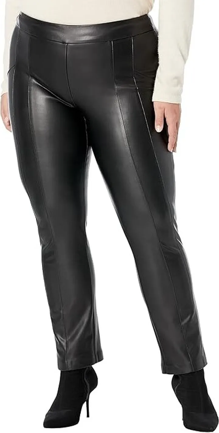 Lisette L Montreal Verona Faux Leather Ankle Pants (Black) Women's Casual Pants