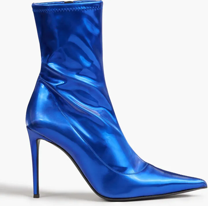 Ametista metallic faux stretch-leather ankle boots