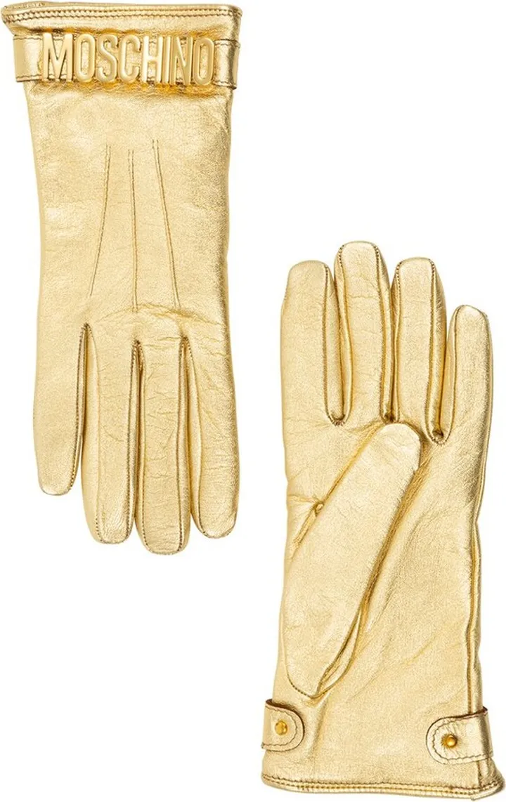 Moschino Logo Plaque Gloves