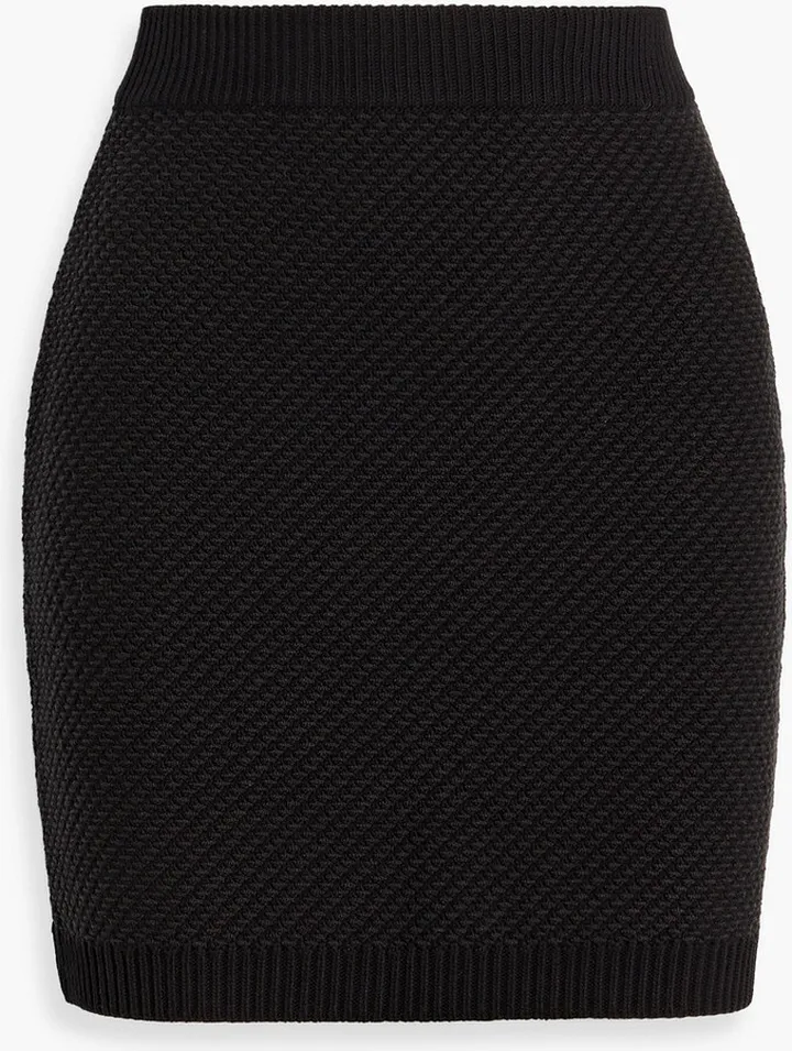 Jacquard-knit cotton mini skirt