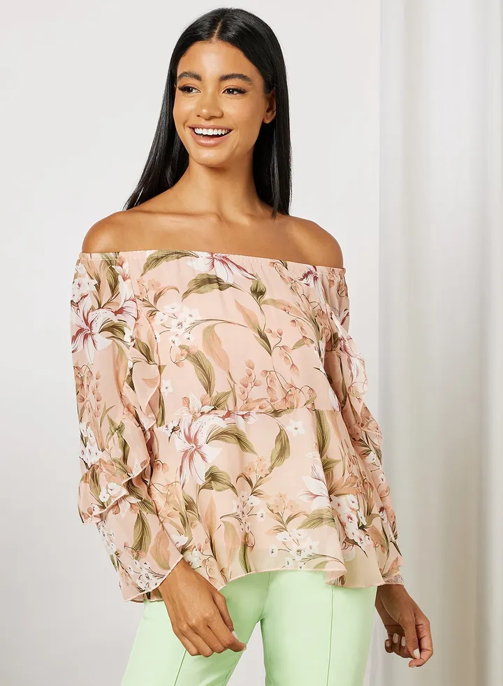 Woven Long Sleeve Top Multicolour
