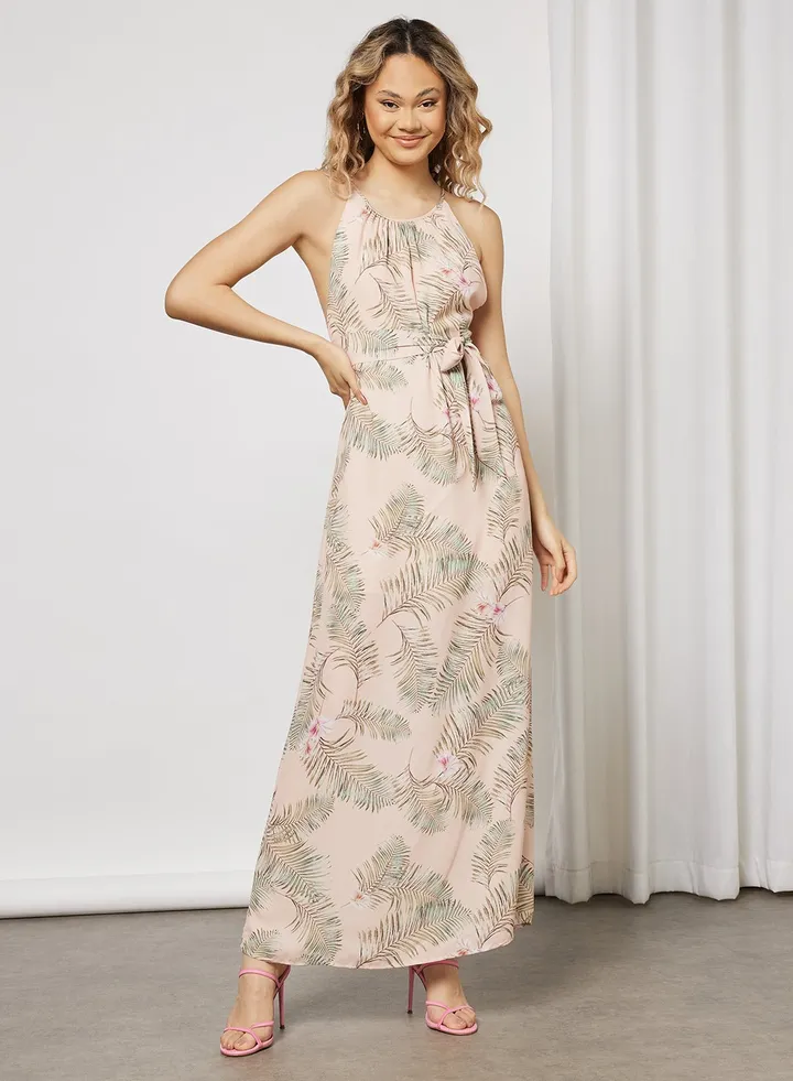 Floral Print Maxi Dress Blush/Green