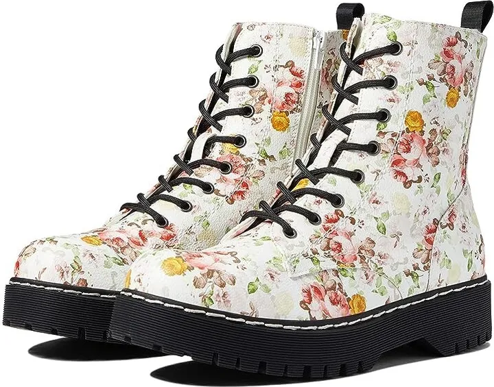 UNIONBAY Hayden (White Rose) Women's Dress Lace-up Boots