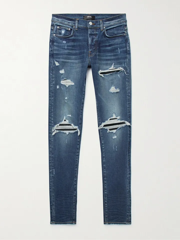 MX1 Skinny-Fit Panelled Distressed Jeans