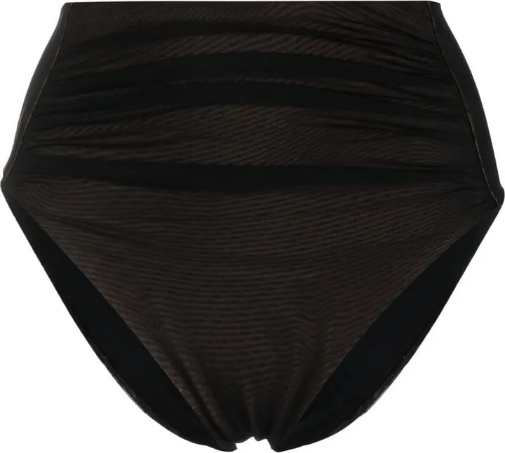 Gathered High-Waisted Bikini Bottoms