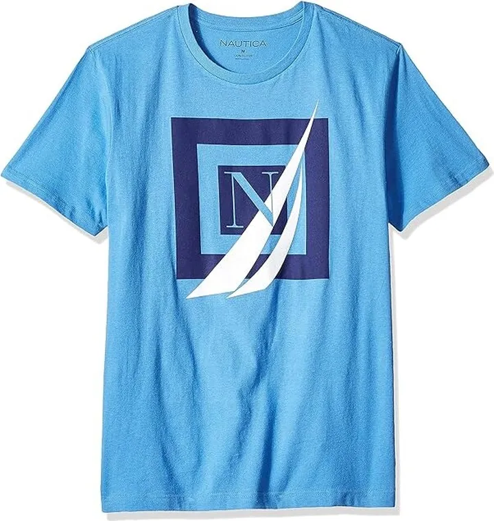 Nautica Men's Short Sleeve 100% Cotton Nautical Series Graphic Tee (Regatta) Men's T Shirt