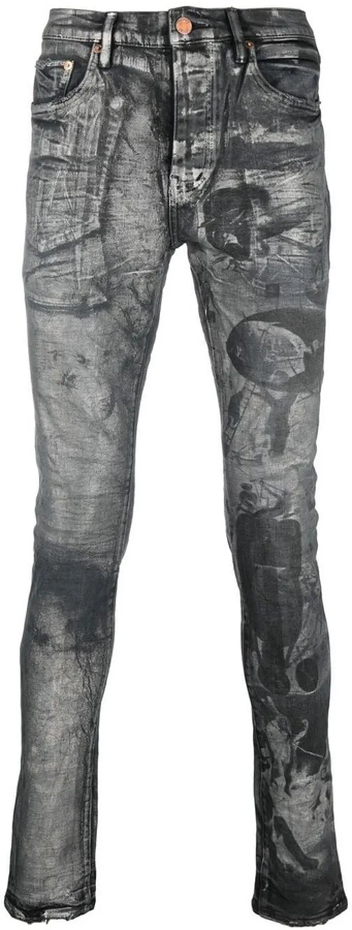 Bleached-Effect Skinny Jeans