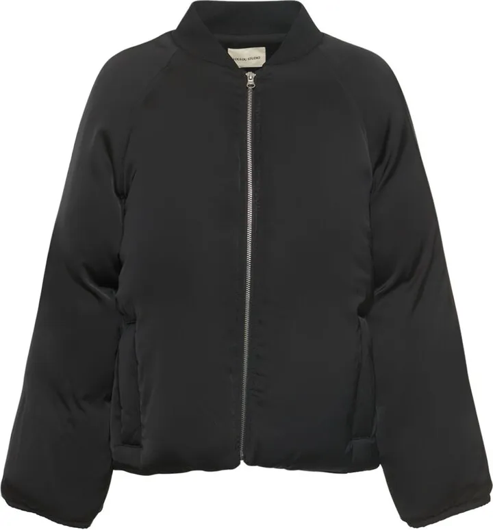 Dion black padded bomber jacket