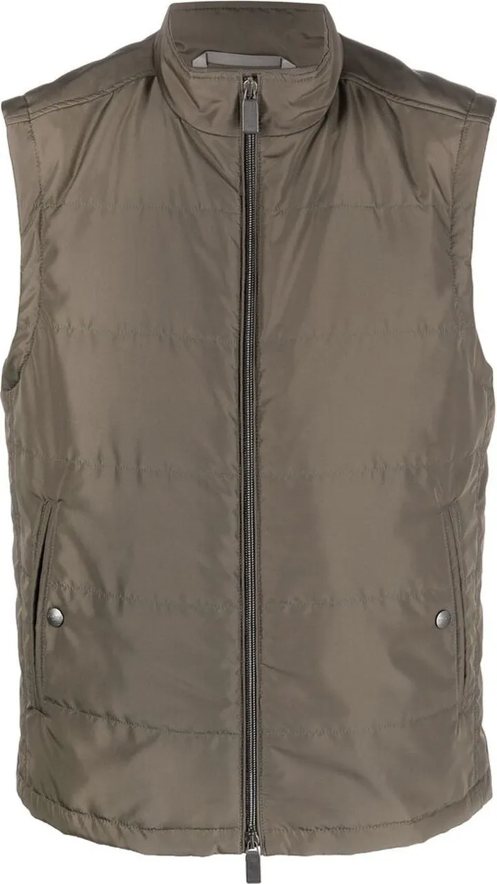 High-Neck Zip-Up Gilet