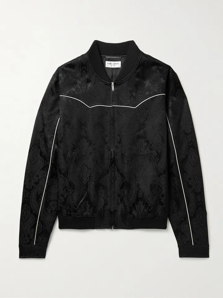 Satin-Jacquard Bomber Jacket