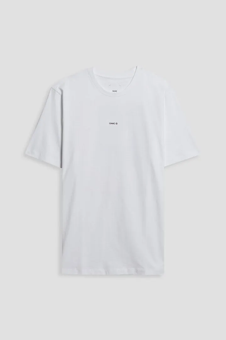 Printed silk twill-paneled cotton-jersey T-shirt