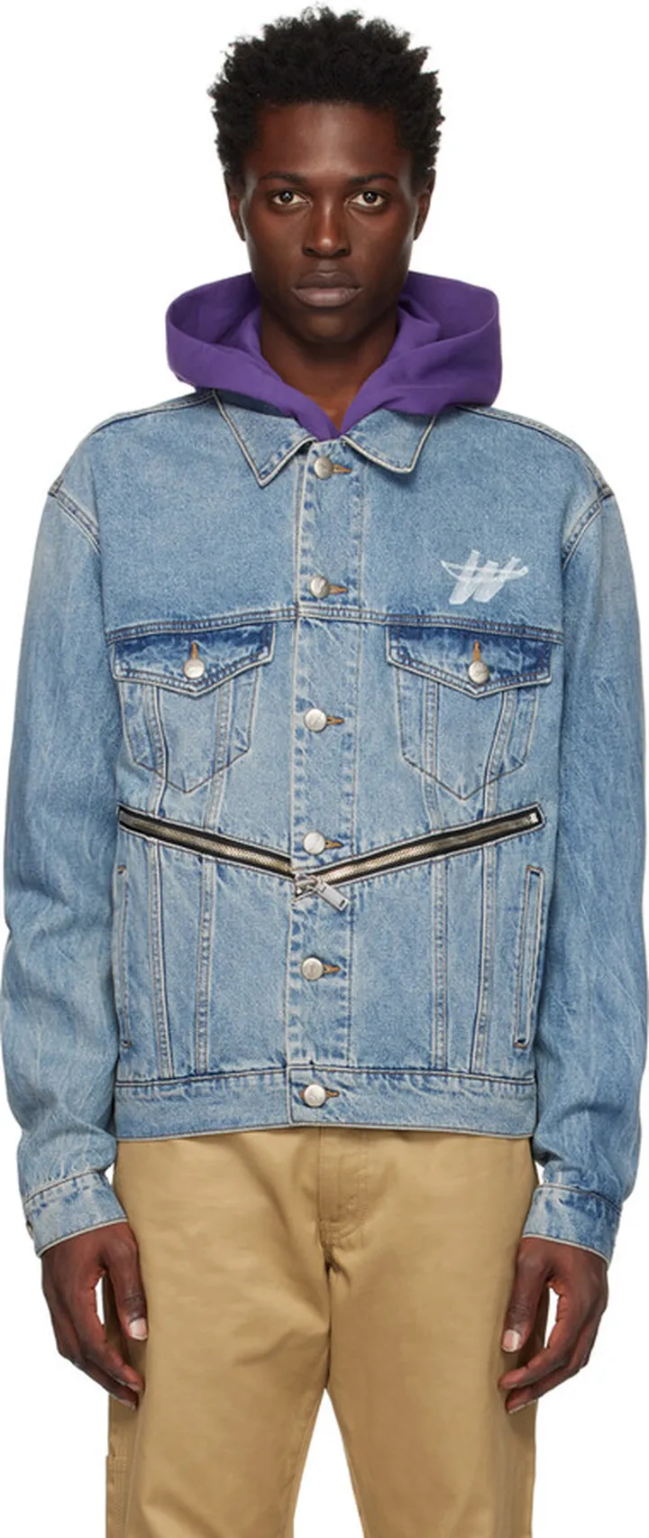 We11done Blue 'WD' Denim Jacket