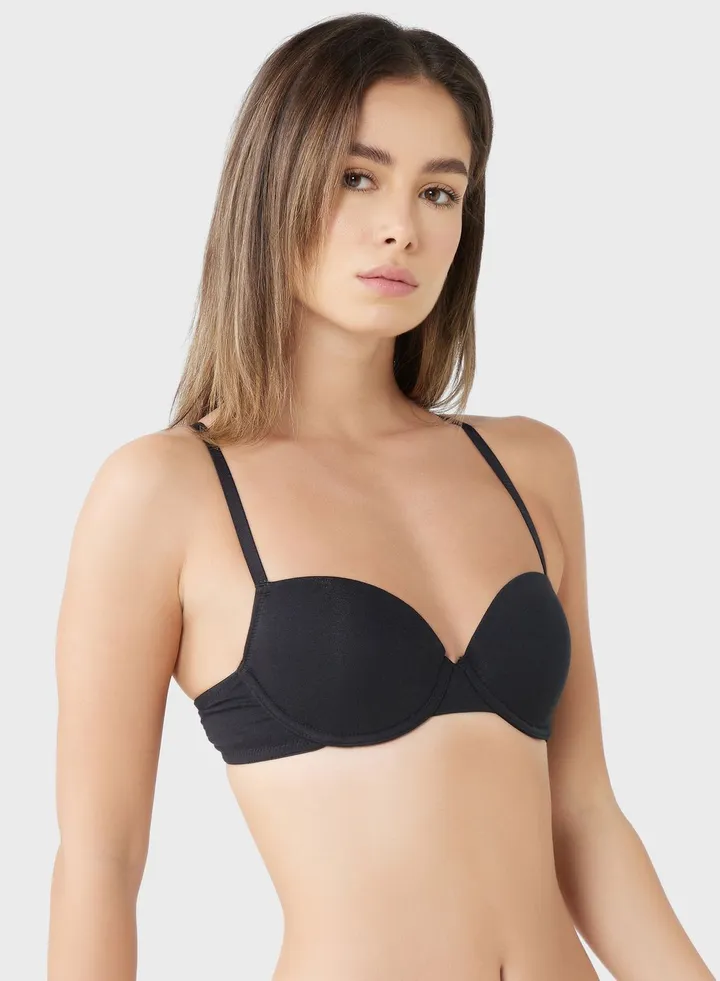 Strap Detail Plunge Bra