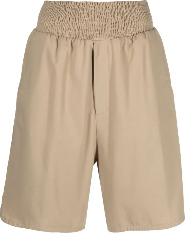 Elasticated-Waistband Cotton Shorts