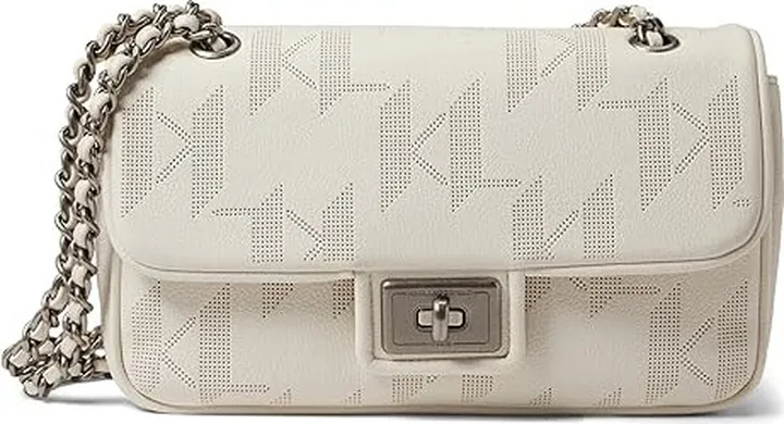 Karl Lagerfeld Paris Agyness Shoulder (White Perf) Handbags