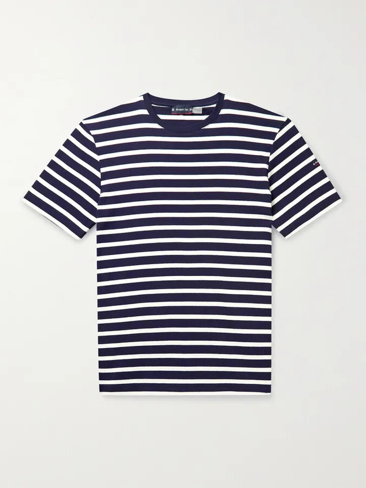 Slim-Fit Striped Cotton-Jersey T-Shirt
