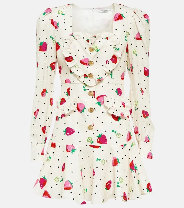 Printed silk minidress