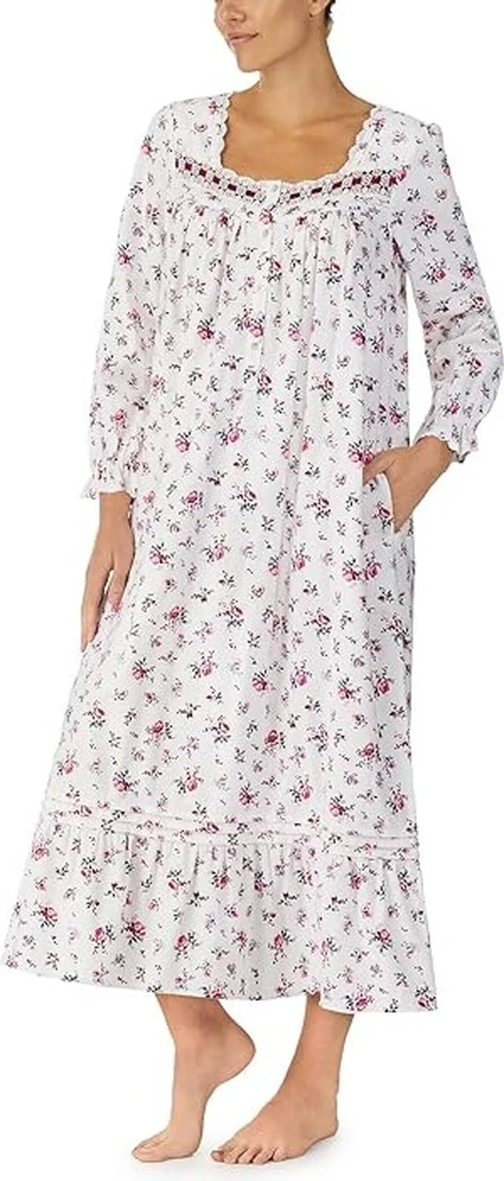 Eileen West Long Sleeve Ballet Gown (Floral) Women's Pajama
