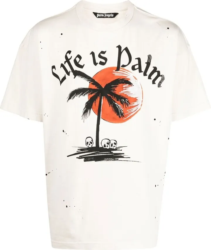slogan-print crew-neck T-shirt