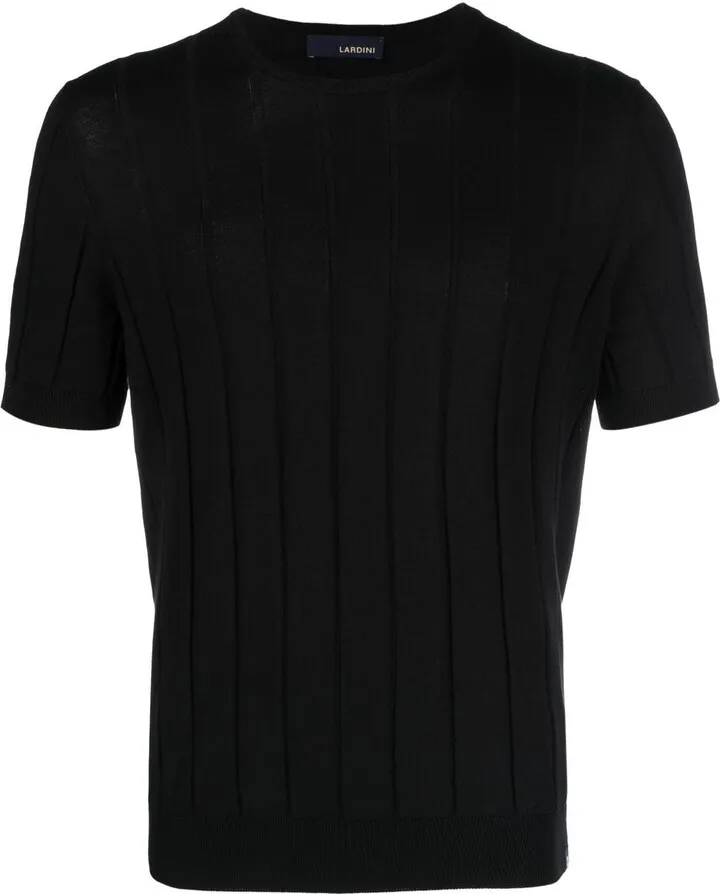 ribbed-knit cotton T-shirt