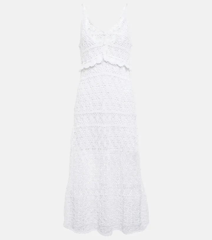 Bianca crochet cotton midi dress