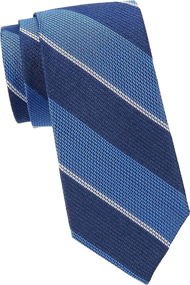Striped Silk & Linen Tie