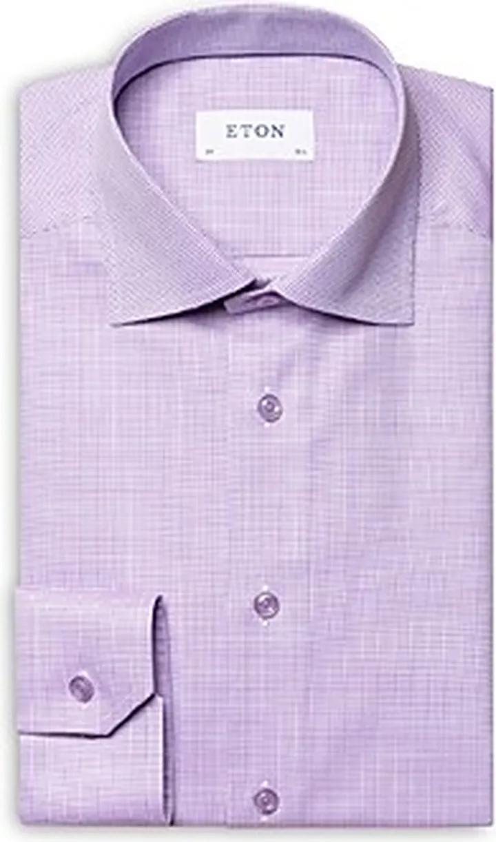 Eton Contemporary Fit Lavender Pin Dot Royal Dobby Shirt