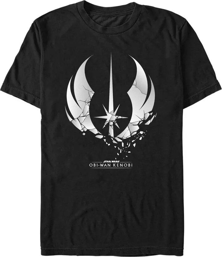 Men's Star Wars: Obi-Wan Kenobi Shattered Jedi Knight Emblem T-Shirt - Black - X Large