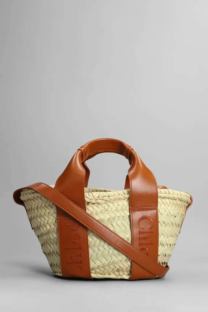 Sense Basket Hand Bag In Leather Color Wool And Polyamide