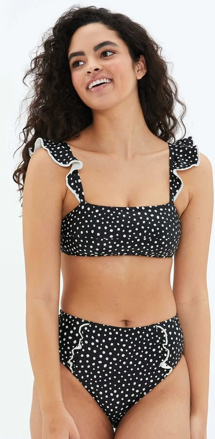 The Ruffle Oasis Bikini Top - On the Dot