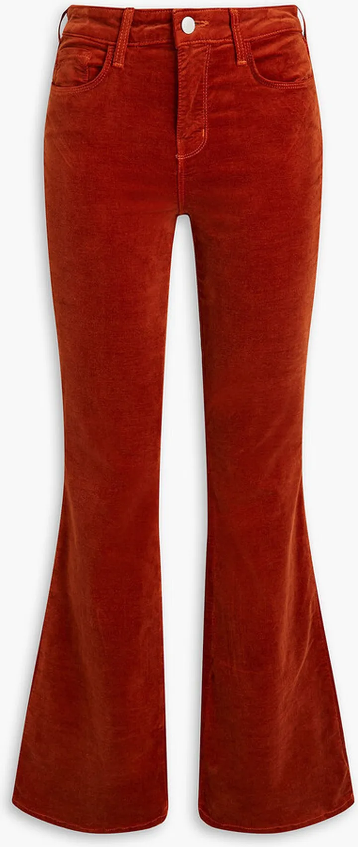 Cotton-blend velvet flared pants