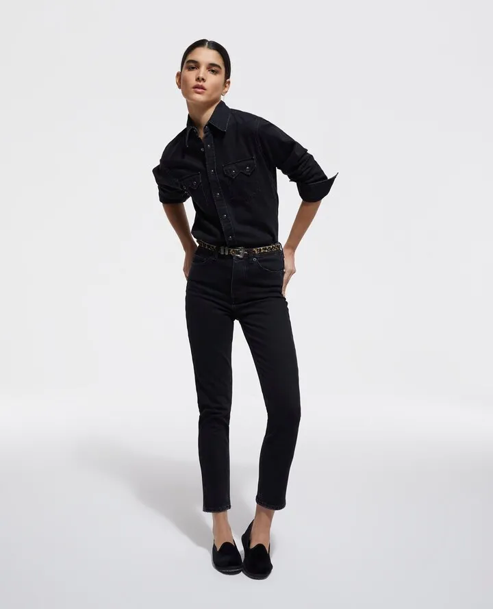 Black slim-fit jeans