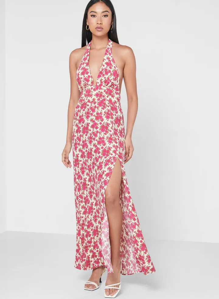 Rose Bud Halter Dress
