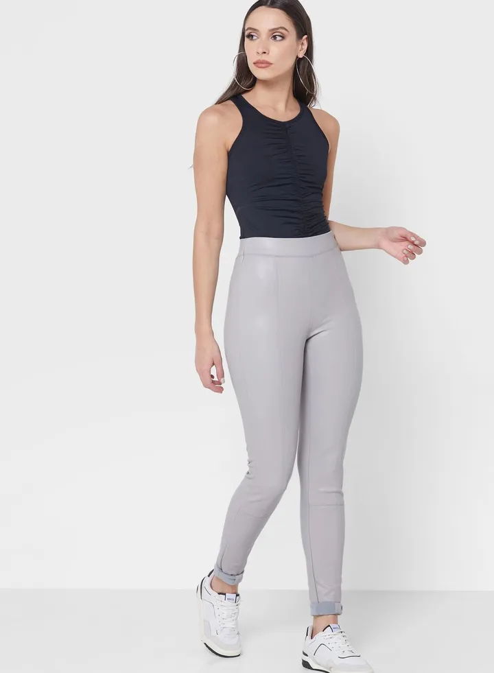 Faux Leather Skinny Fit Trousers