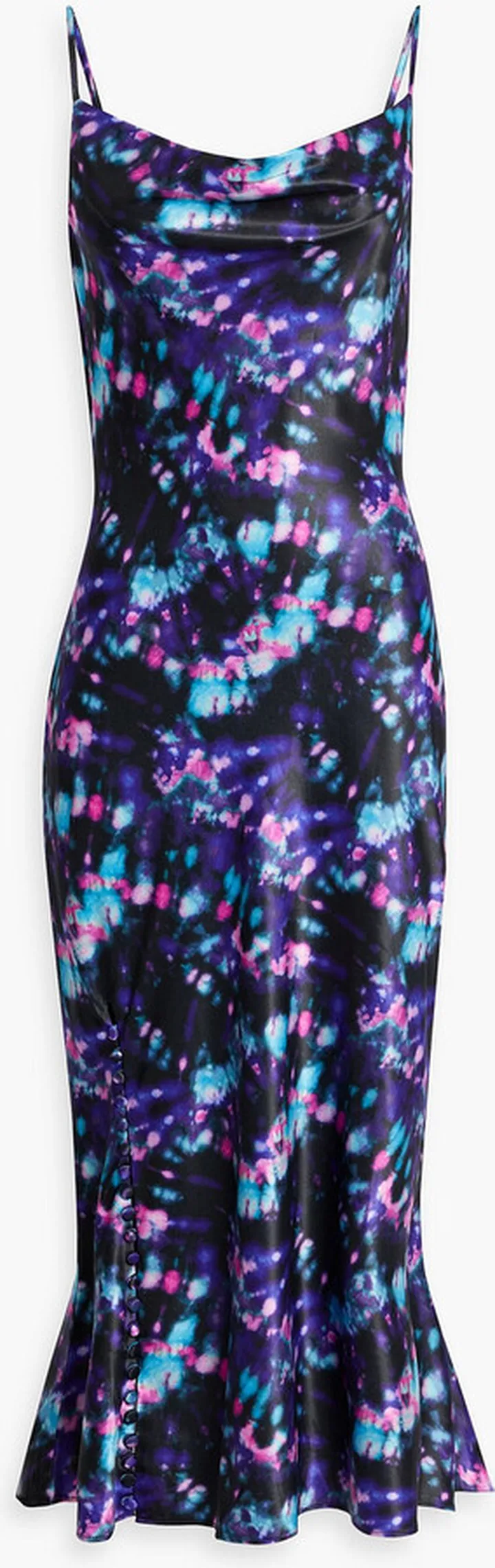 Lia printed satin midi slip dress