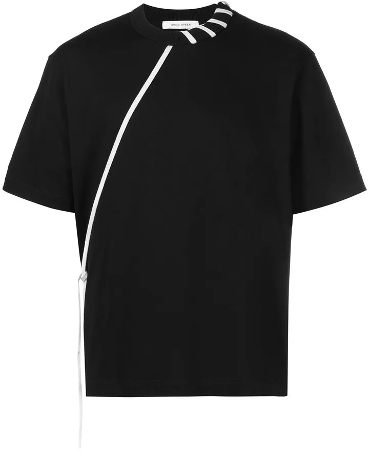contrasting lace cotton T-shirt