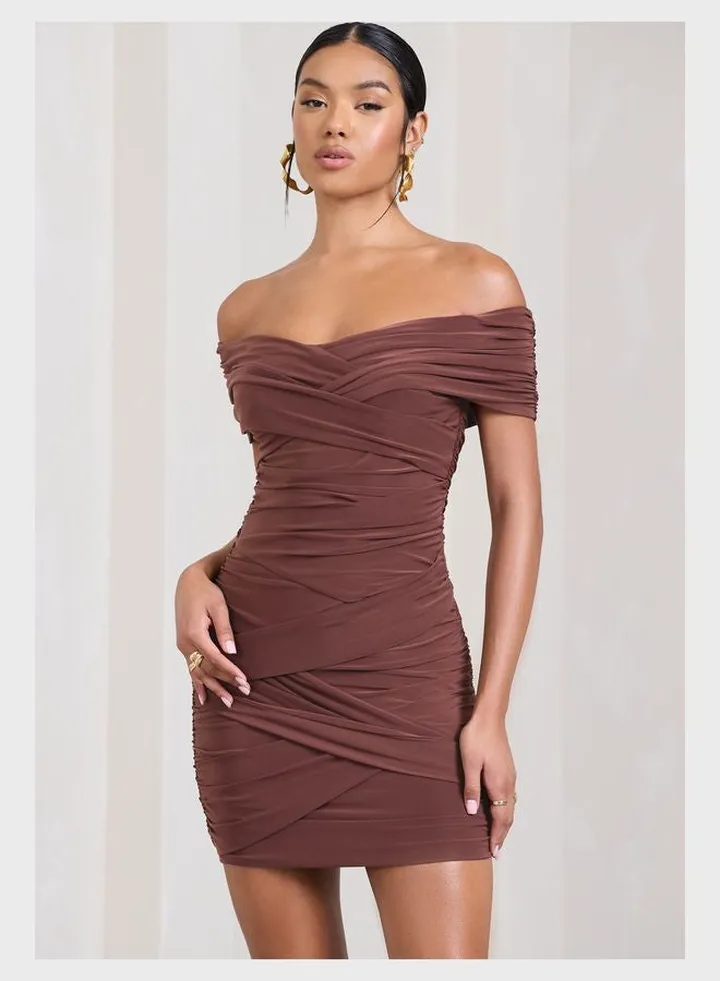 Bardot Wrap Detail Dress