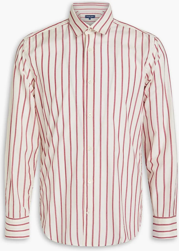 Striped cotton and silk-blend shirt