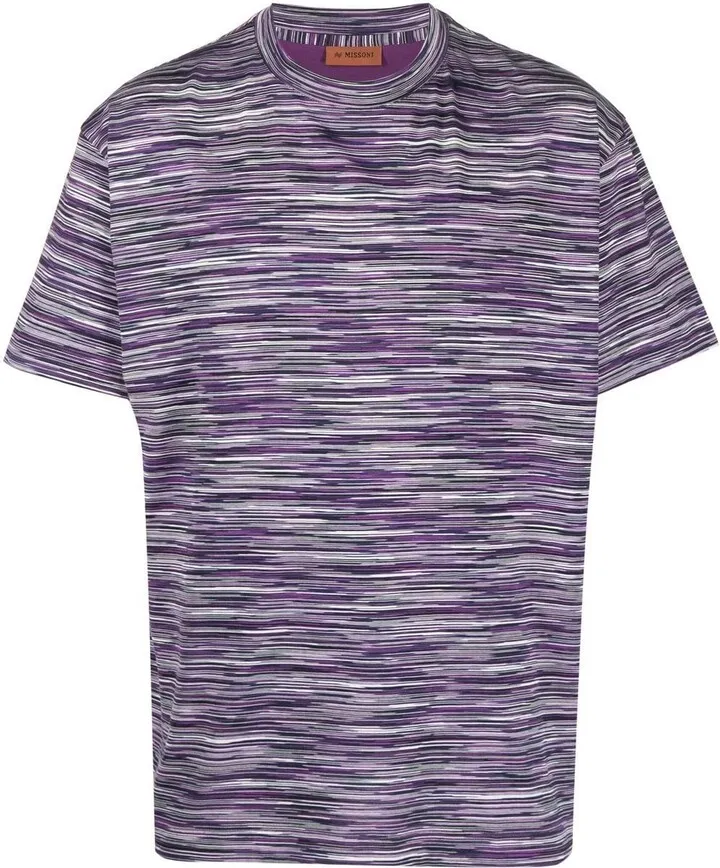 round-neck striped T-shirt
