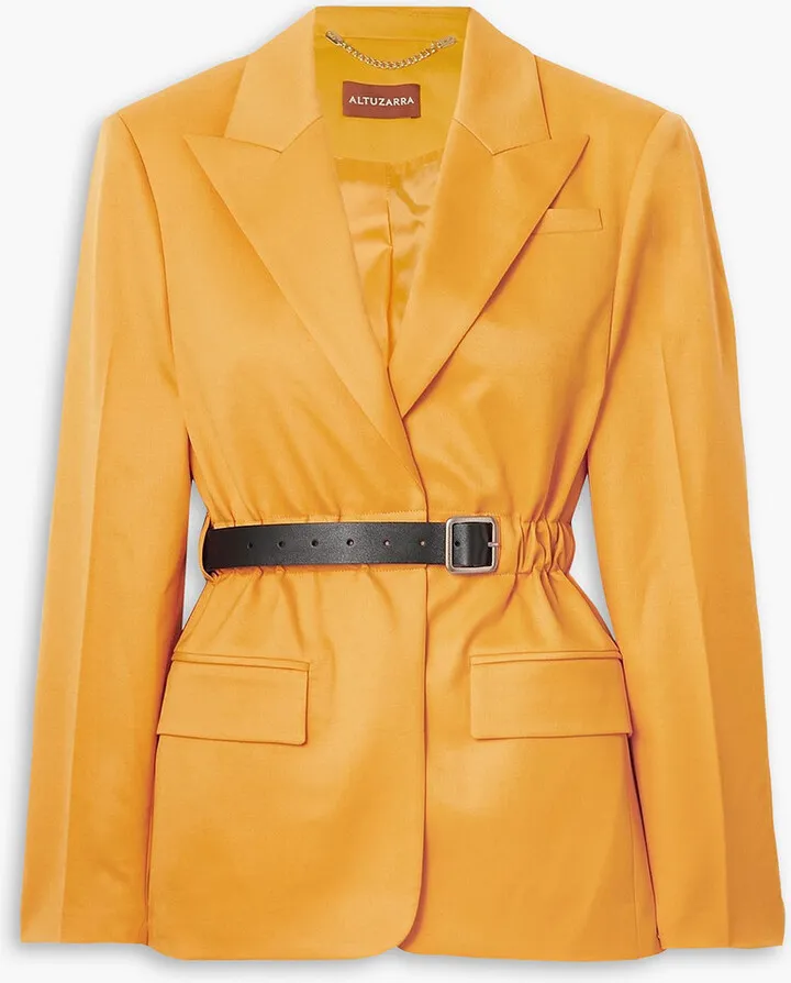 Lilium belted wool-blend twill blazer