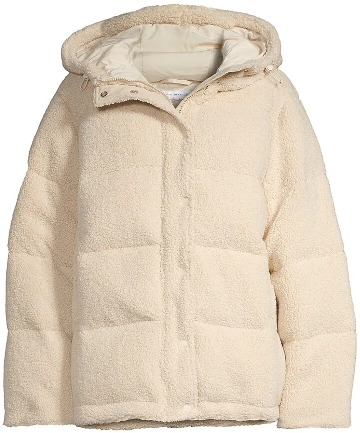 Faux Shearling Cocoon Puffer Jacket