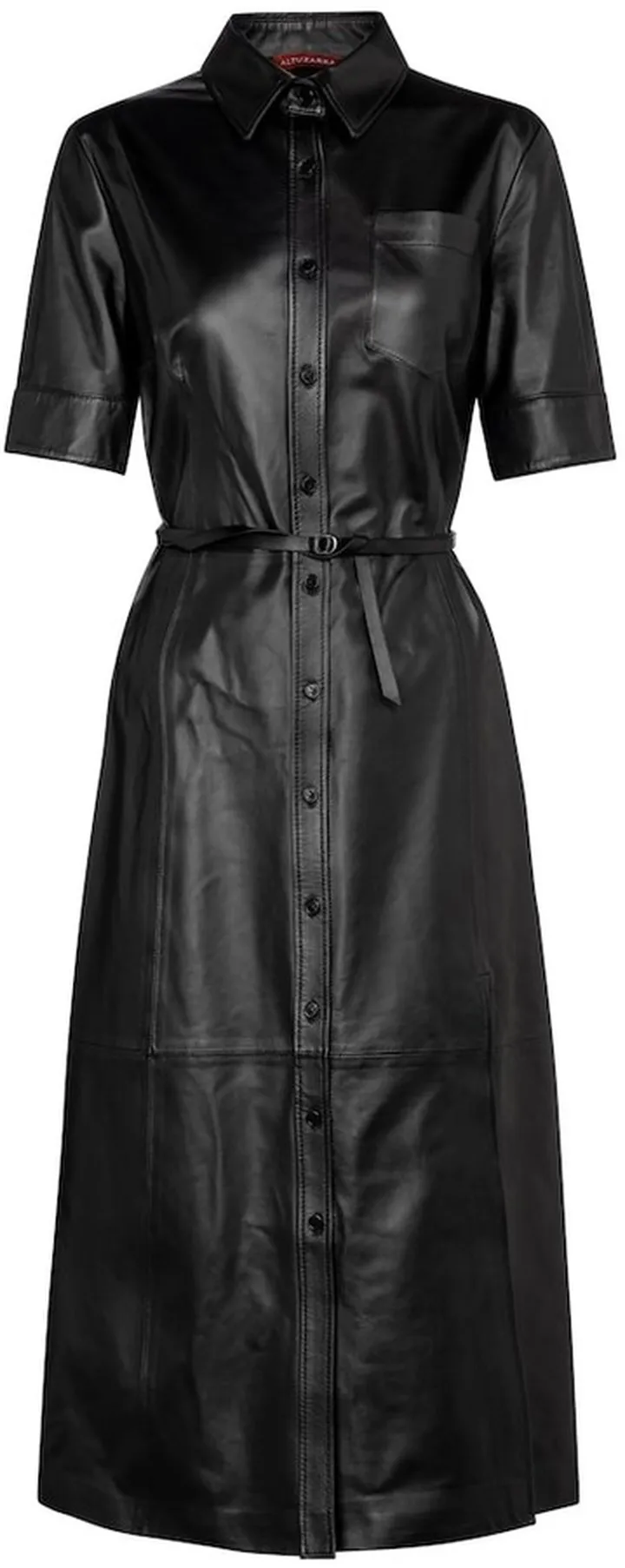 Kura leather shirt dress