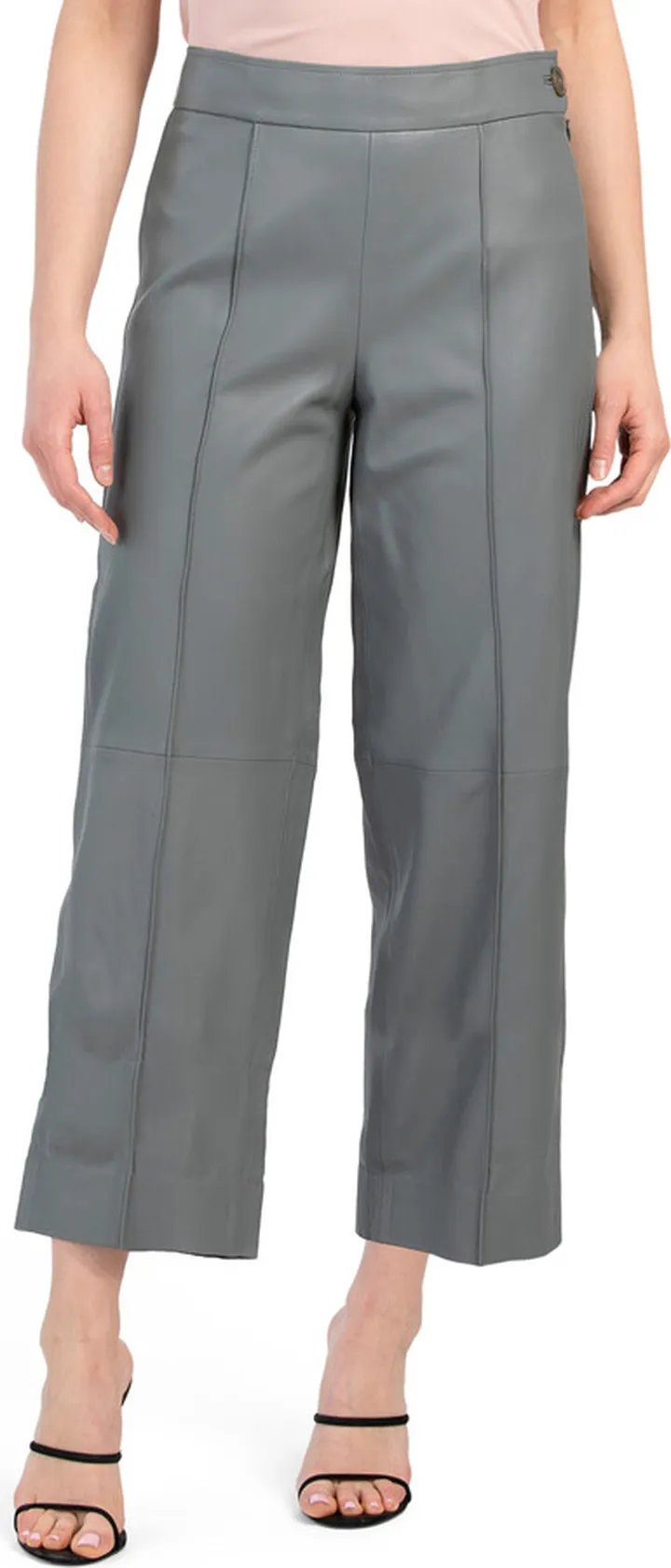 Crop Wide Leg Leather Pants
