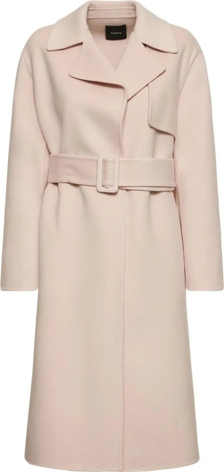 Wrap wool cashmere trench coat