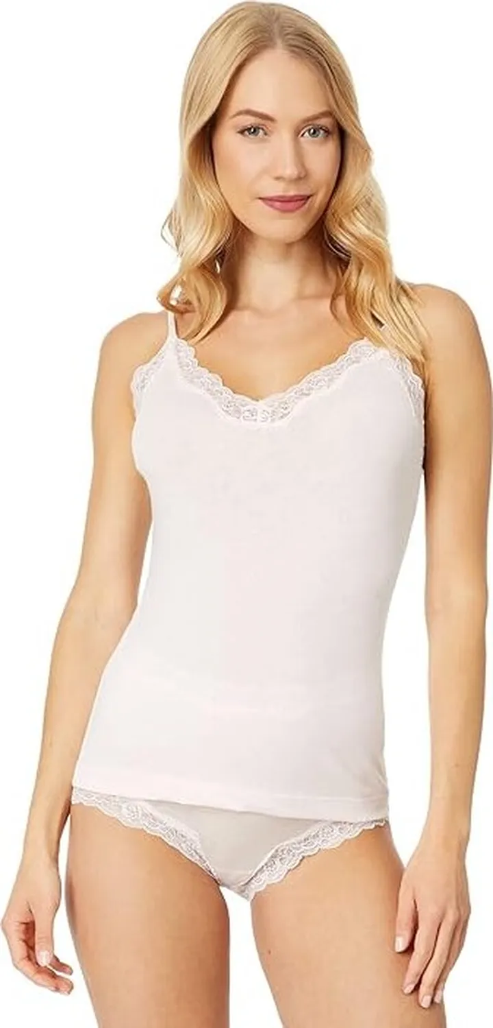 Only Hearts Organic Cotton Lace Trimmed Cami (Cotton Candy) Women's Pajama