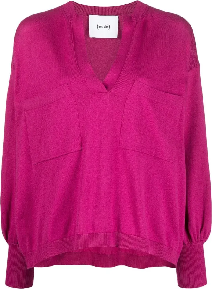 V-neck cotton jumper