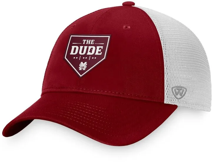 Men's Top of the World Maroon Mississippi State Bulldogs The Dude Home Plate Snapback Trucker Hat