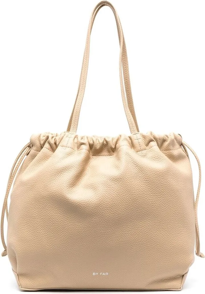 Oslo drawstring leather tote bag