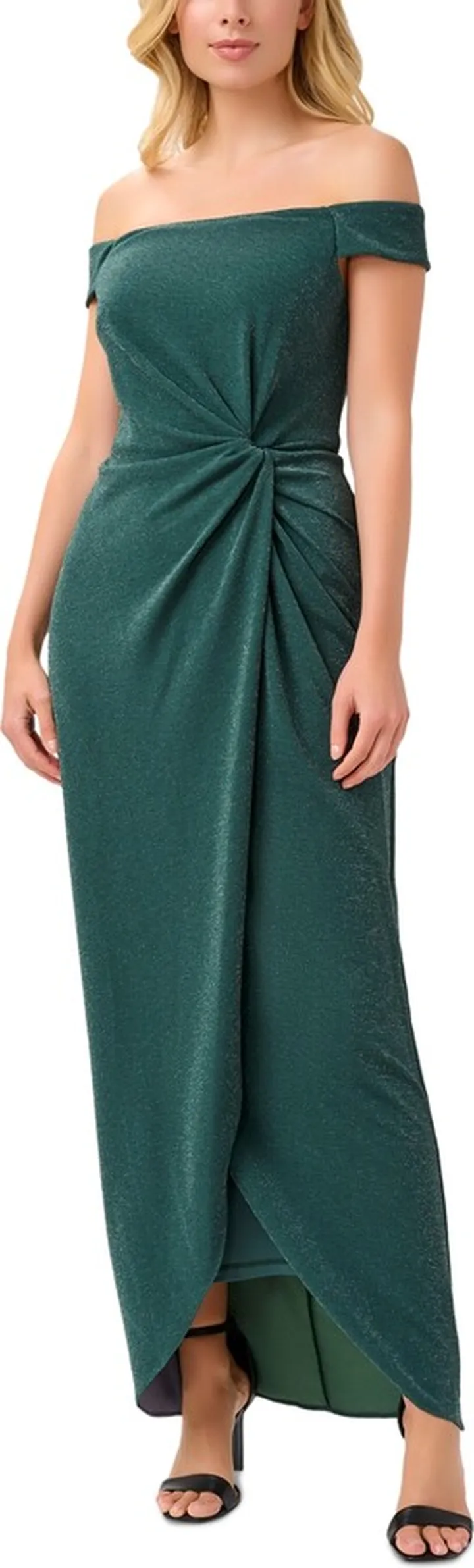 Adrianna Papell Women's Glitter Knot-Front Dress